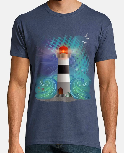 T-shirt faro nella tempesta