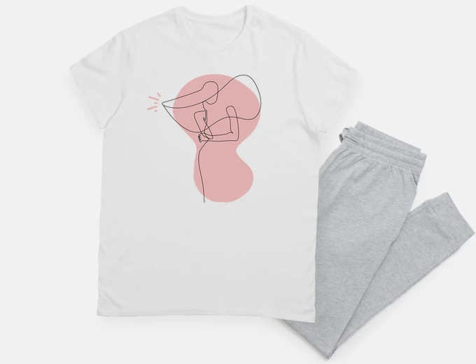 Pajama fashion - woman with minimalist hat