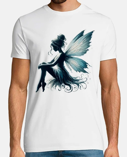 T-shirt fata farfalla classica pittura a olio