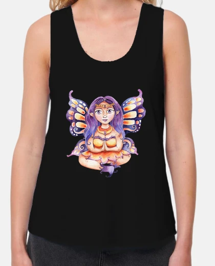 T-shirt fata lillà donna spallina larga
