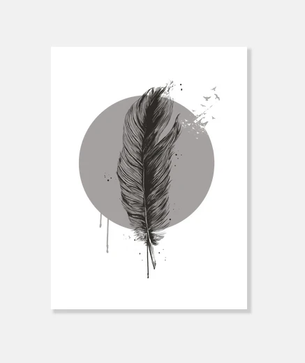 Wall feather in a circle ii