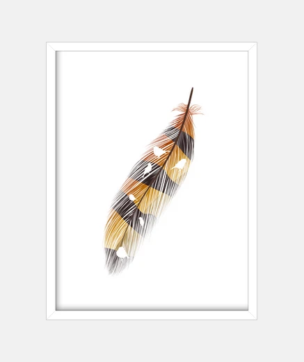 Framed feather stripes birds