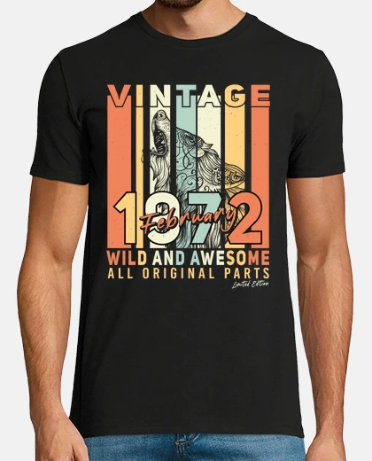 Camiseta febrero de 1972 vintage original