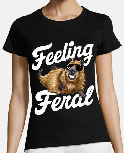 Playera feeling feral cool capybara fun design