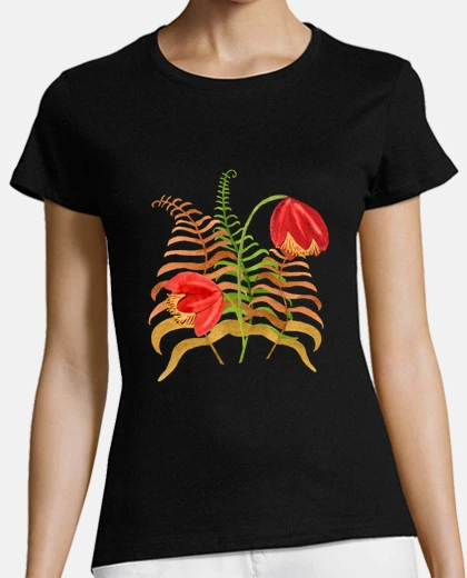 T-shirt felce del raccolto autunnale, pteridofite