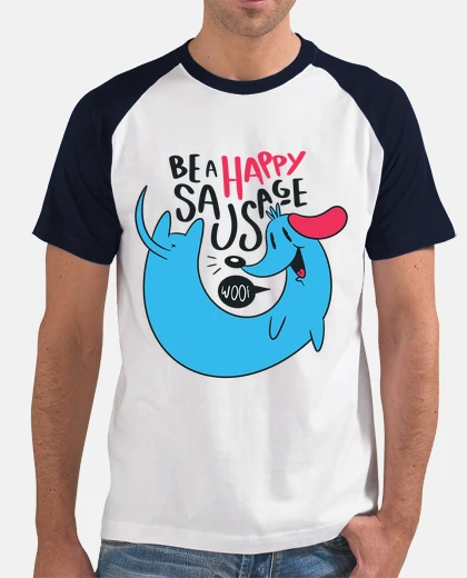 T-shirt felice cane salsiccia