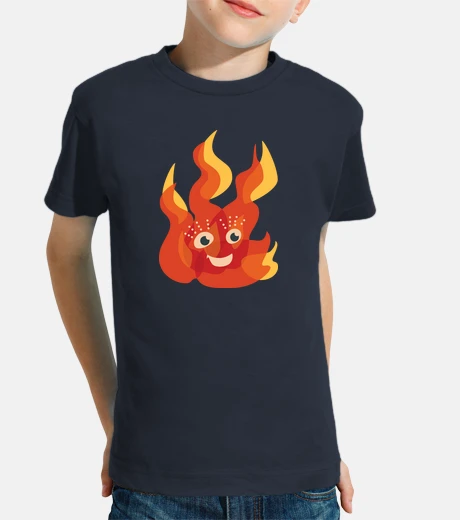 Abbigliamento felice che brucia carattere fiamma fuoco