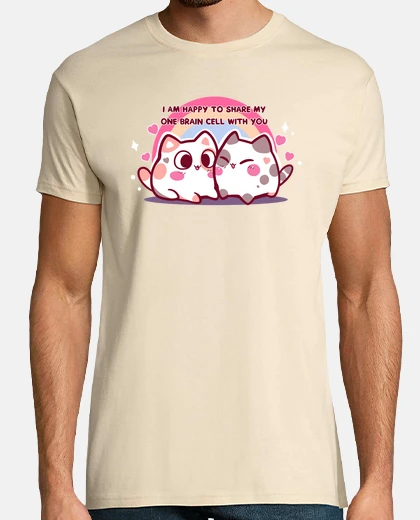 T-shirt felice di condividere la mia unica cellula cerebrale - maglietta da uomo