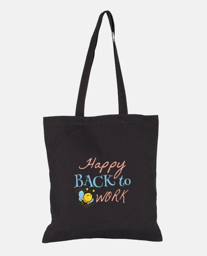 Borsa felice di tornare al lavoro. tote bag regalo per il ritorno a scuola