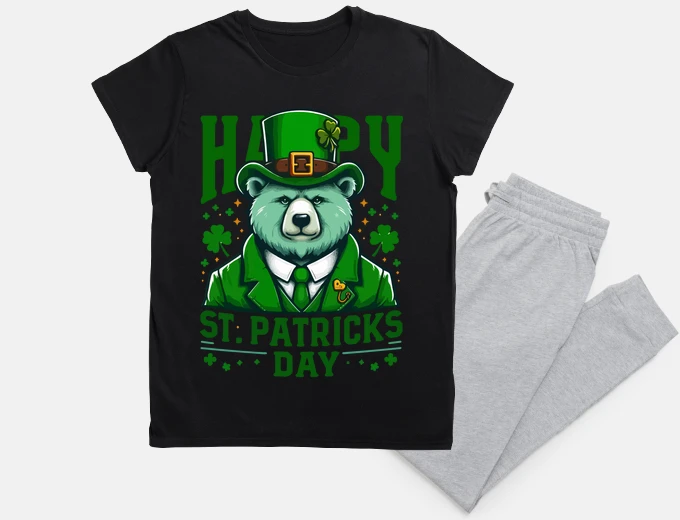 Pigiama felice giorno di San Patrizio orso dive