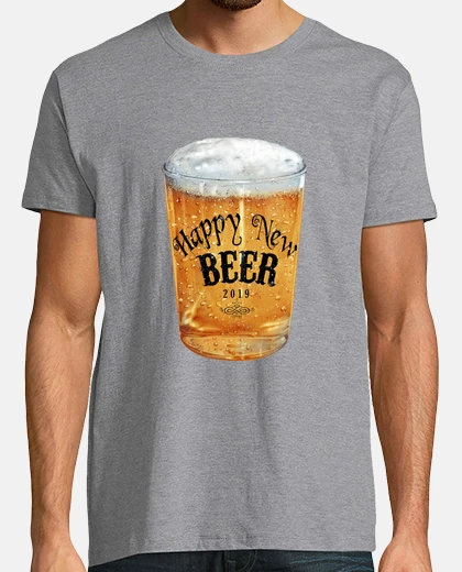 T-shirt felice nuova birra-bevanda bevendo