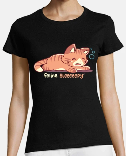 Tee-shirt félin somnolent - chemise femme