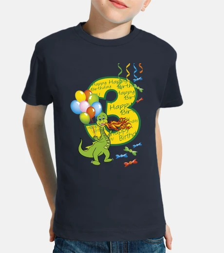 Ropa feliz cumpleaños número 3 dragón