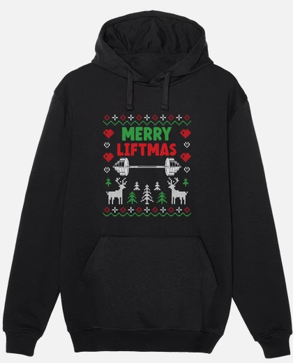Sudadera feliz liftmas graciosas navidad gimnasi laTostadora