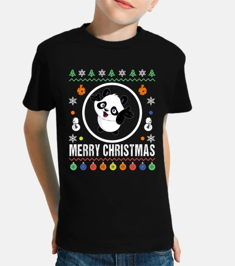 Ropa feliz navidad panda feo suéter navidad