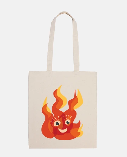 Bolsa feliz quema de carácter llama del fuego