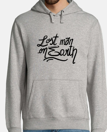 Felpa felpa grigia uomo black lettering
