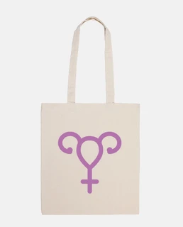 femepower, borsa a spalla in cotone 100%
