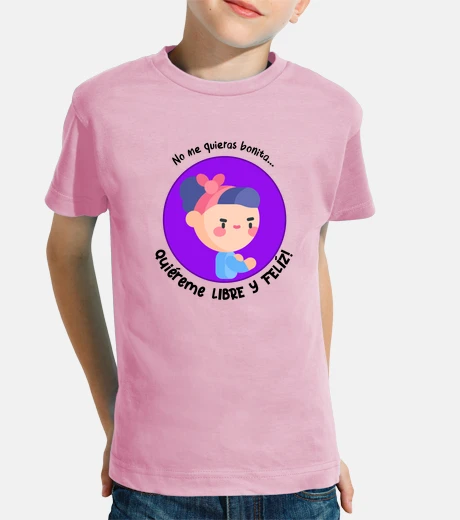 Kids feminist t-shirt . free and happy.