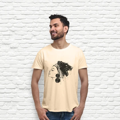 Tee-shirt femme africaine lion, dessin ethnique, mode, tendance
