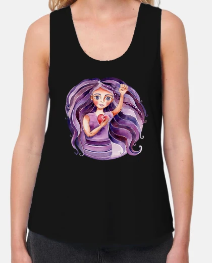 Tee-shirt femme libre lilas femme large sangle