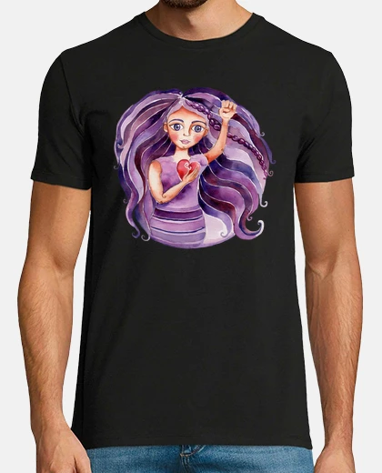 Tee-shirt femme libre lilas homme manches courtes
