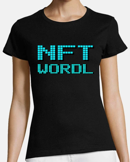 Tee-shirt femme, manches courtes, noir, coton bio, nft