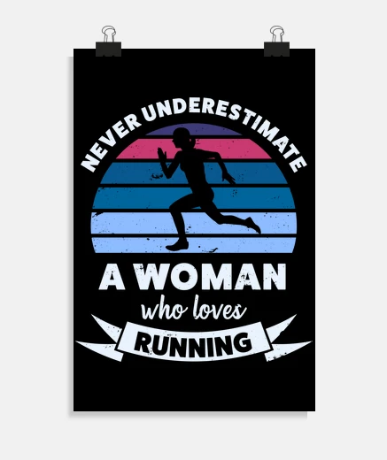 Poster femme qui love courir cadeau drôle de m