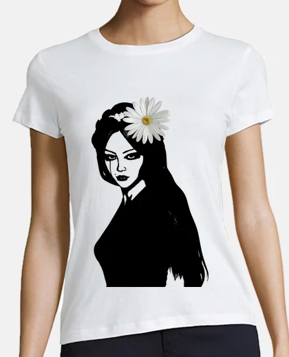 Tee-shirt femme vampire avec fleur
