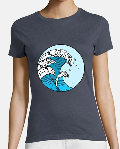 Tee-shirt femmes, manches courtes, cercle d'onde