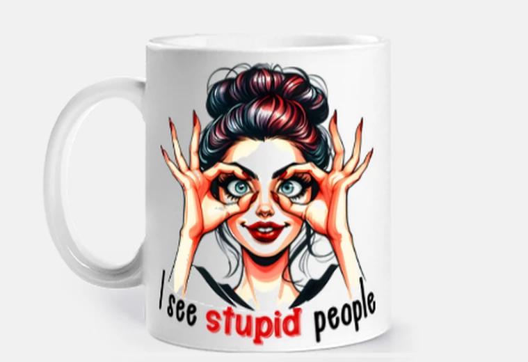 Tazza femminismo femminista umorismo tazza divertente per personalizzare il fumetto di caricatura di infus
