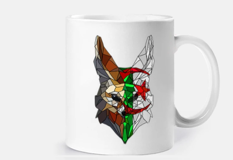 Tazza fennec e bandiera algerina