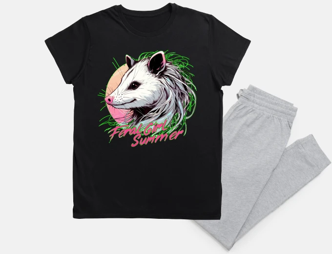 Pyjama Feral Girl Summer Vibes Opossum