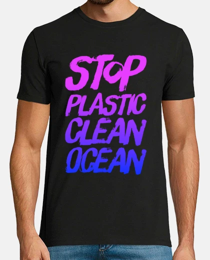 T-shirt fermare l39oceano pulito di plastica