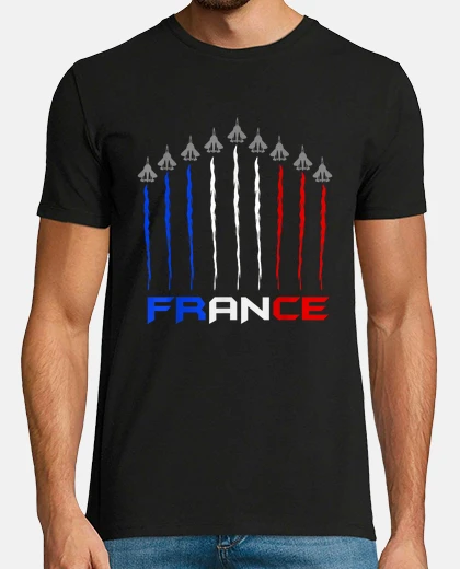 T-shirt festa nazionale francia aereo a reazione tricolore francese