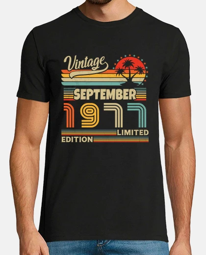 T-shirt festeggiamenti di compleanno vintage del settembre 1977