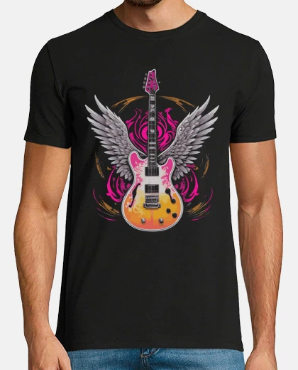 T-shirt festival del concerto delle ali d&#39;aquila della chitarra elettrica rock
