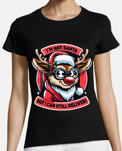 Playera festive reindeer delivery cheer