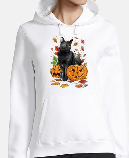 Sweat feuilles de chat and citrouilles
