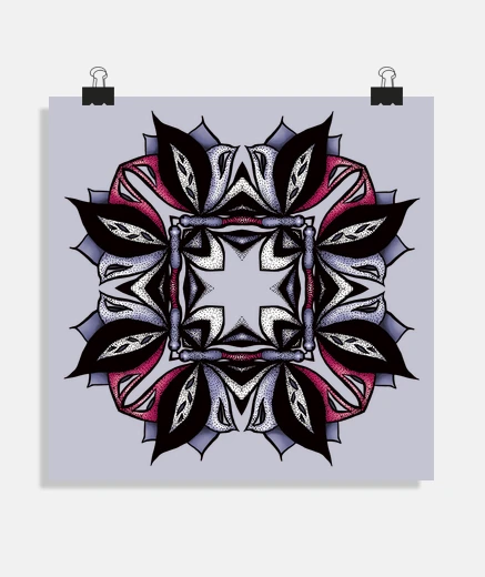 Poster feuilles de mandala floral gothique