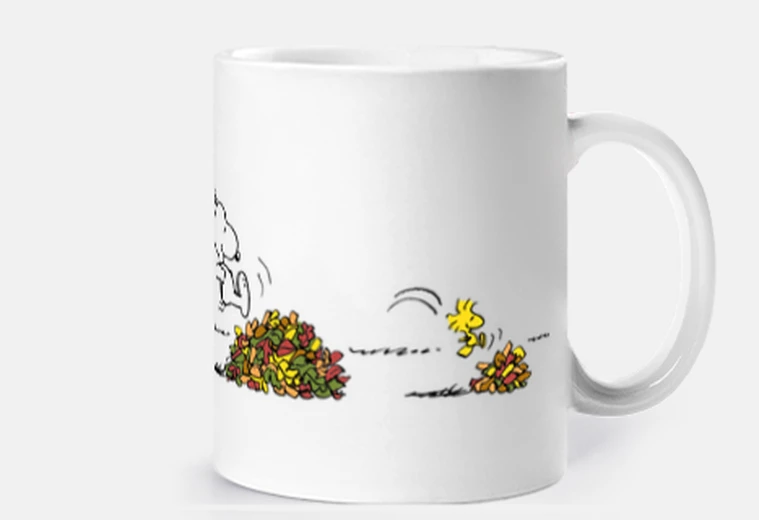 Mug feuilles de snoopy and woodstock