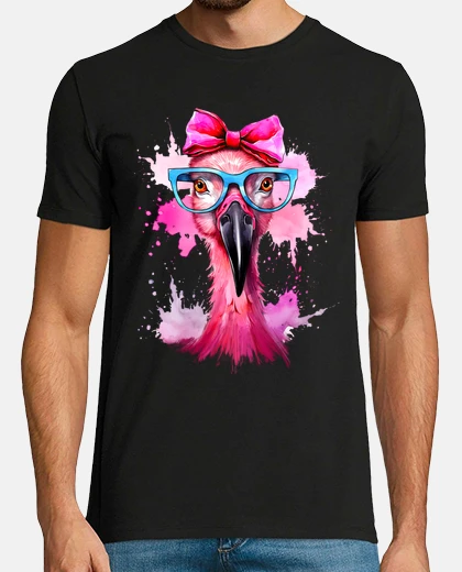T-shirt fiammante rosa con castone a fiocco blu
