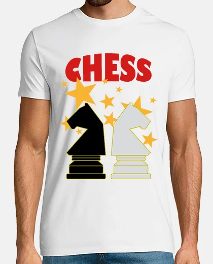 Camiseta fichas ajedrez caballos