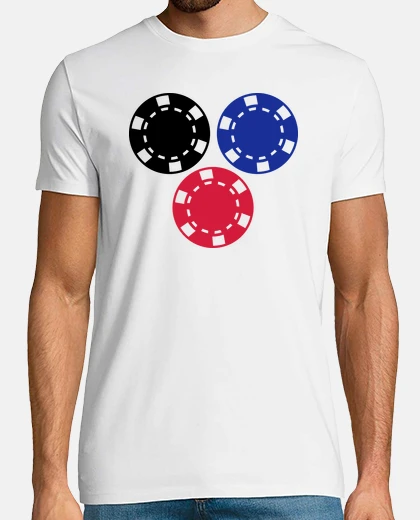 T-shirt fiches da poker gioco d'azzardo
