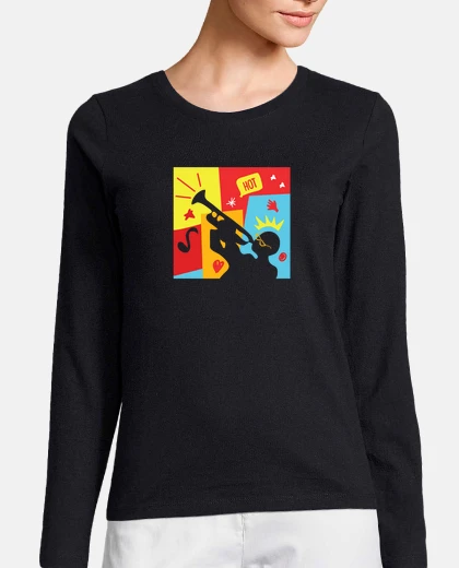 Tee-shirt fiesta musicienne trompette ludique