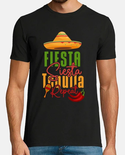 Tee-shirt fiesta siesta tequila répéter cinco de