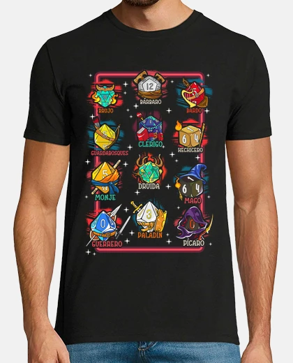 Camiseta Figuras Dados Juego de Rol Friki Gamer RPG Rolero