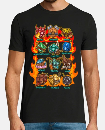 T-shirt figures dice role-playing game geek gamer rpg rolero