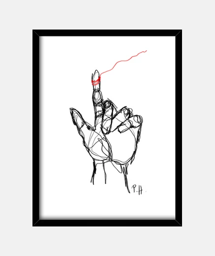 Cadre fil rouge noir
