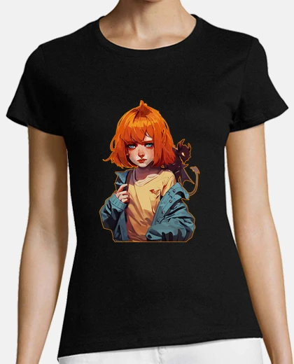 Tee-shirt fille ange avec diable sur l39épaule